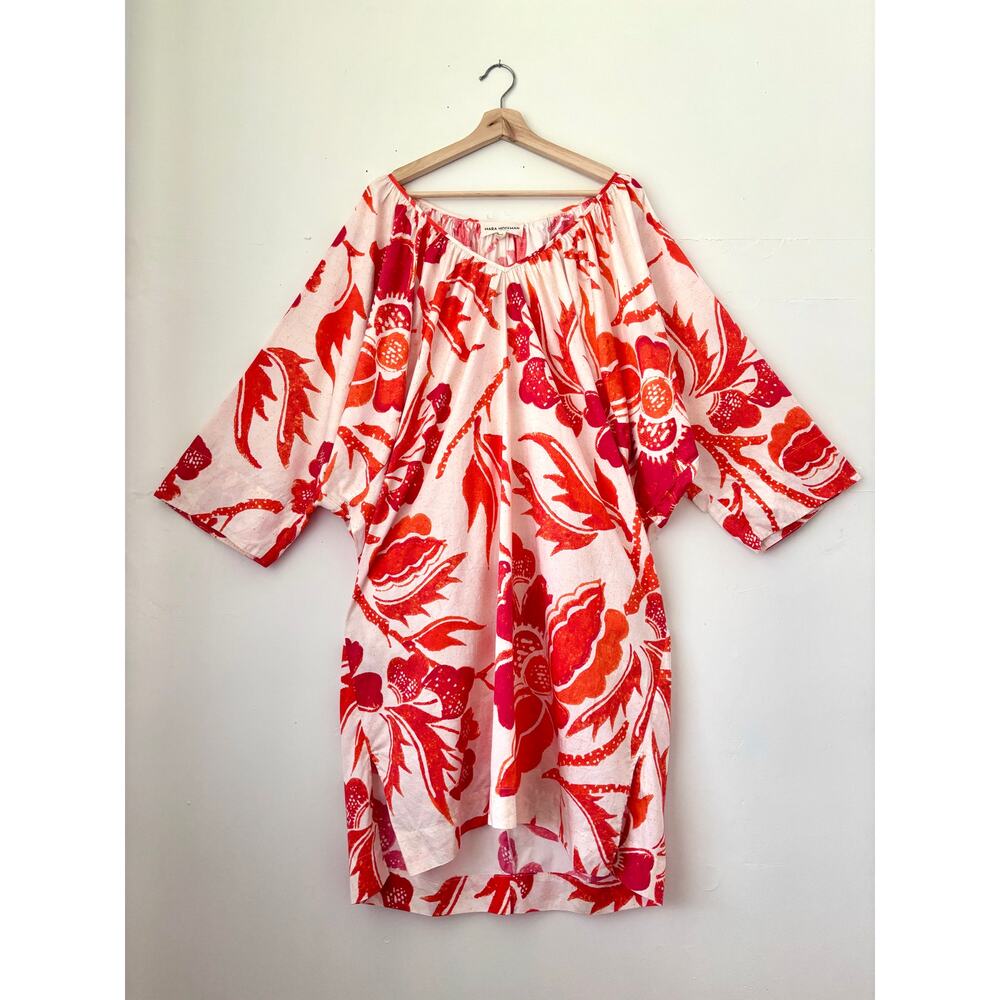 Mara Hoffman Red Floral Organic Cotton Luz Dress Size Medium NWT